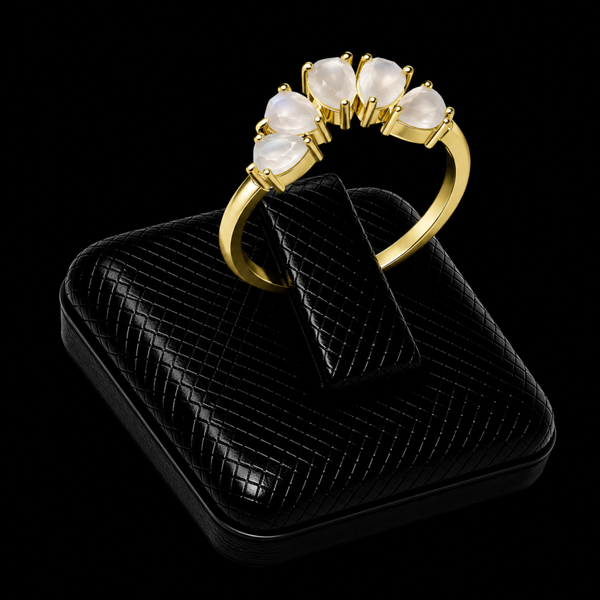 Bague Argent 925 Pierre de Lune Diadème