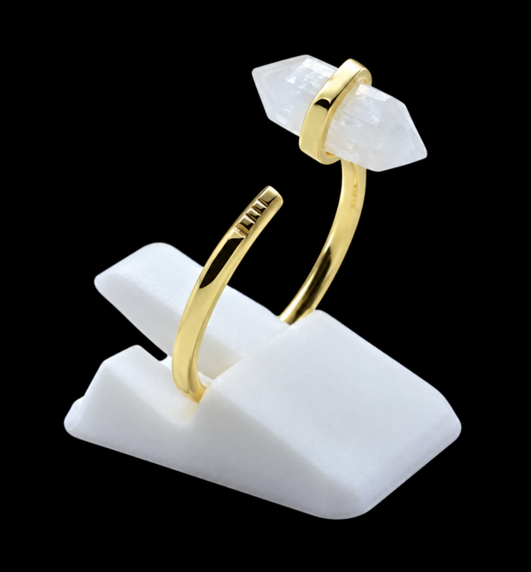 Bague Argent 925 Pierre de Lune Pointe