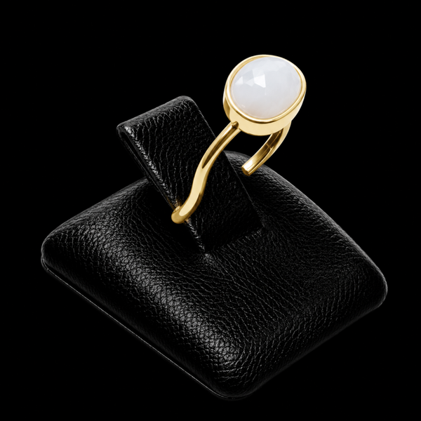 Bague Argent 925 Pierre de Lune Ronde
