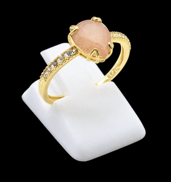 Bague Argent 925 Pierre de Soleil Goutte