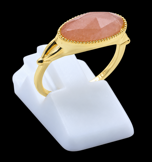 Bague Argent 925 Pierre de Soleil Ovale
