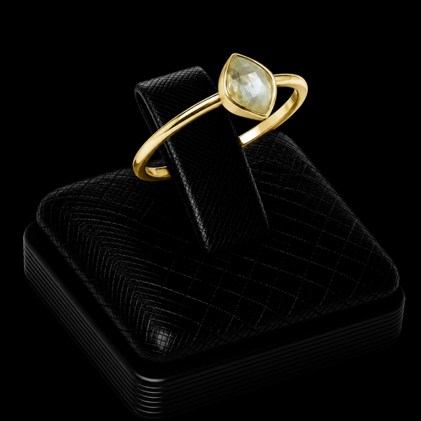 Bague Argent 925 Plaqué Or Labradorite Marquise
