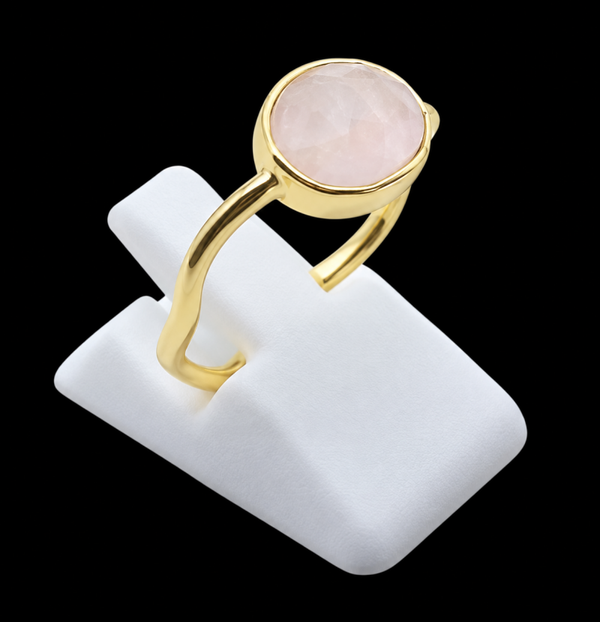 Bague Argent 925 Quartz Rose Design