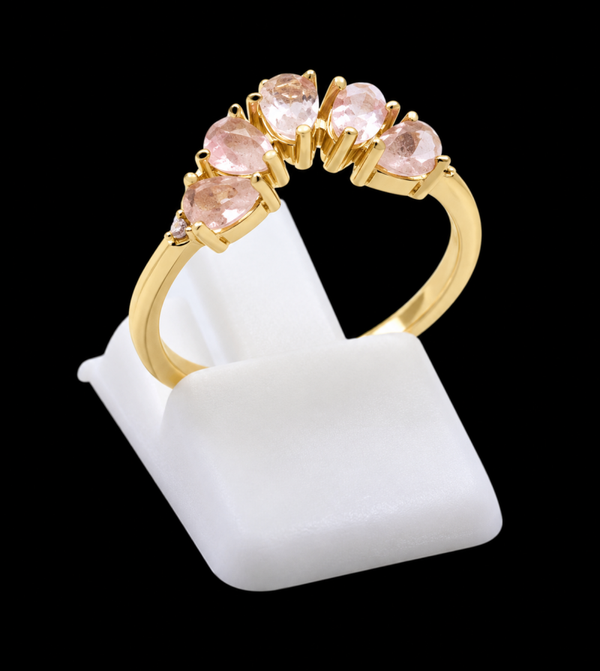 Bague Argent 925 Quartz Rose Diadème