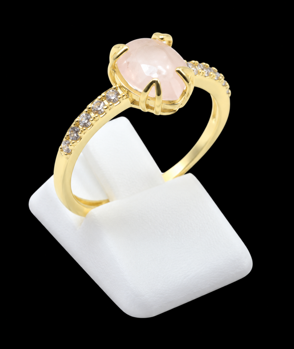 Bague Argent 925 Quartz Rose Goutte