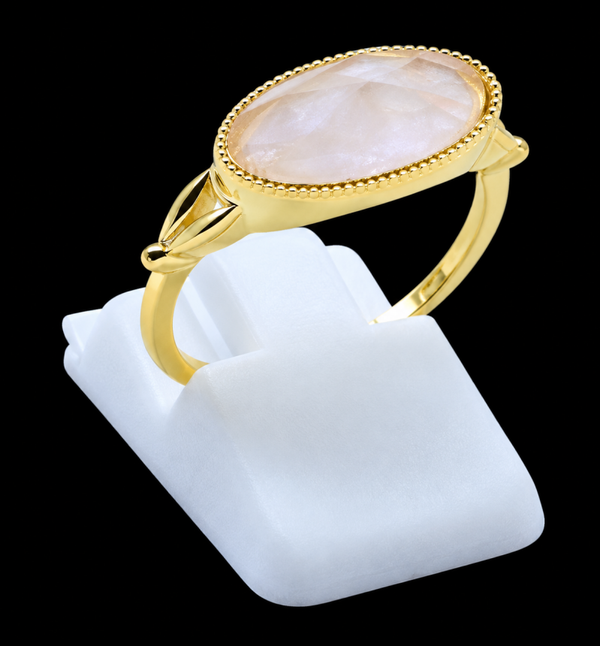 Bague Argent 925 Quartz Rose Ovale