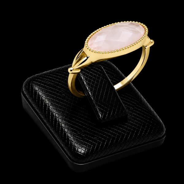 Bague Argent 925 Quartz Rose Ovale