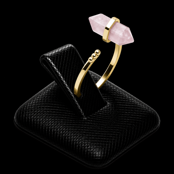 Bague Argent 925 Quartz Rose Pointe