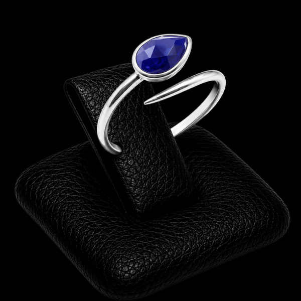 Bague Argent 925 'Serpent Argenté' - Lapis Lazuli