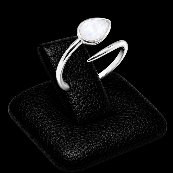 Bague Argent 925 'Serpent Argenté' - Pierre de Lune