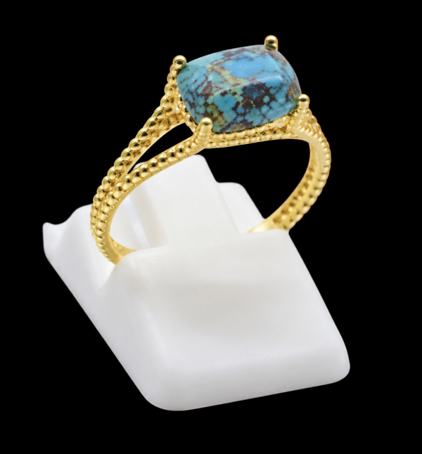 Bague Argent 925 Turquoise Carrée