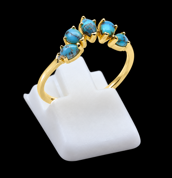 Bague Argent 925 Turquoise Diadème