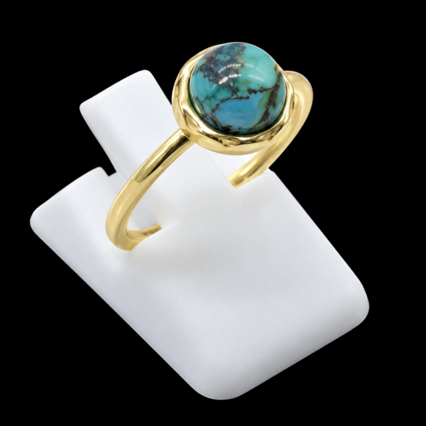 Bague Argent 925 Turquoise Ronde