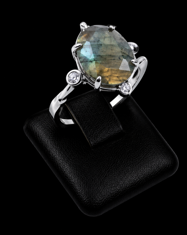 Bague Argent 925 Labradorite Ovale Impérial
