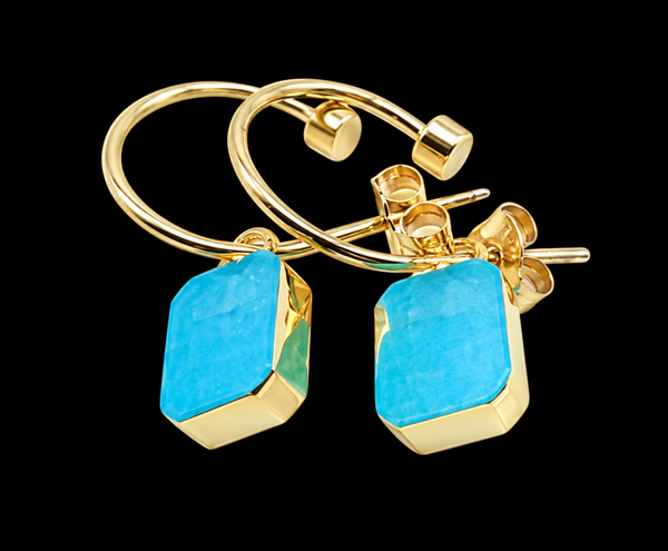 Boucles d'oreilles Argent 925 'Arche Doré' - Amazonite