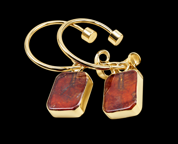 Boucles d'oreilles Argent 925 'Arche Doré' - Grenat