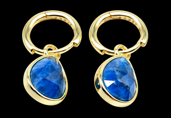 Boucles d'oreilles Argent 925 'Halo Minéral' - Apatite