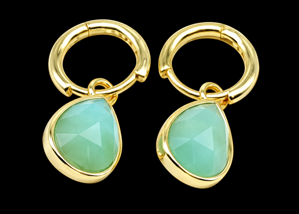 Boucles d'oreilles Argent 925 'Halo Minéral' - Jade Vert