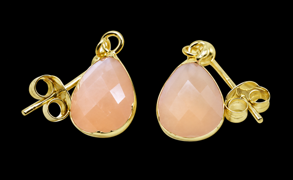 Boucles d'oreilles Argent 925 'Ondée Dorée' - Pierre de Soleil