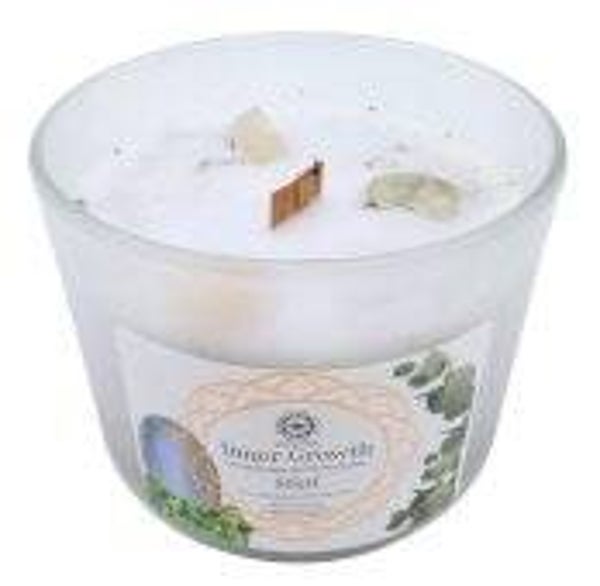 Bougie Green Tree 'Croissance intérieure' Pierre de Lune + Menthe 256g