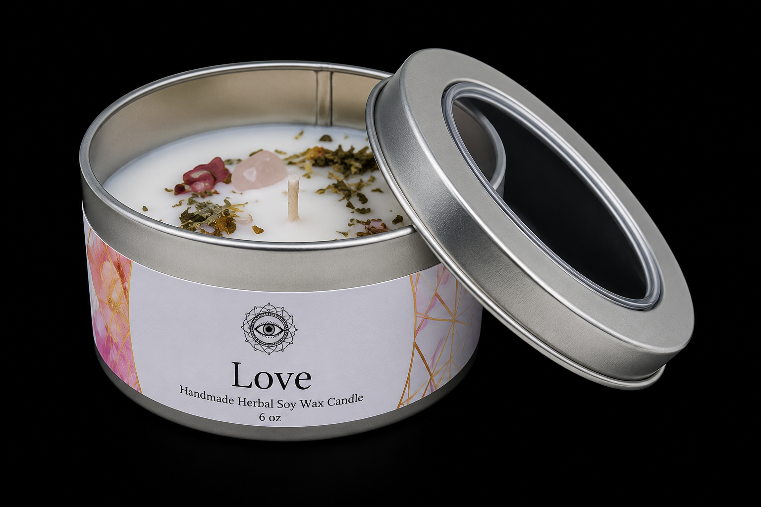 Bougie Green Tree 'Amour' Quartz Rose + Rose 70g