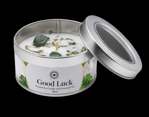 Bougie Green Tree 'Bonne Chance' Aventurine Verte + Patchouli 70g