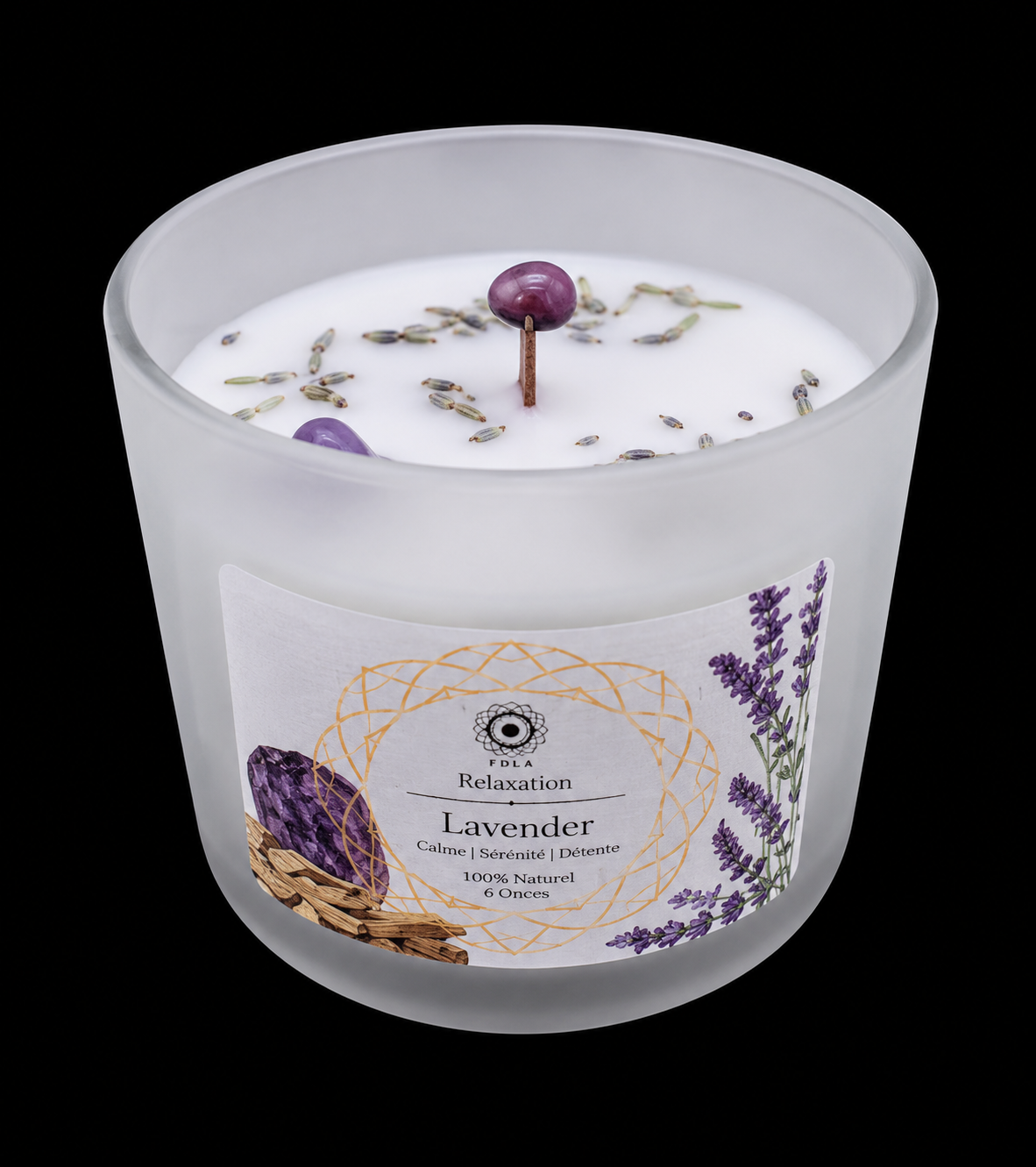 Bougie Green Tree 'Guérison' Améthyste + Lavande 256g