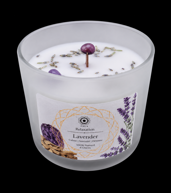 Bougie Green Tree 'Guérison' Améthyste + Lavande 256g