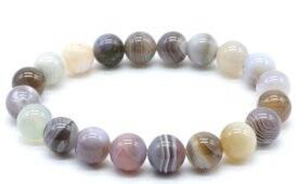Bracelet Agate Bostwana 'AA' perles 10mm