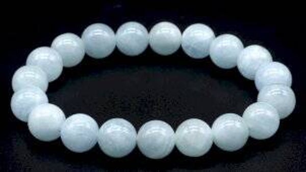 Bracelet Aigue Marine 'AA' perles 10mm