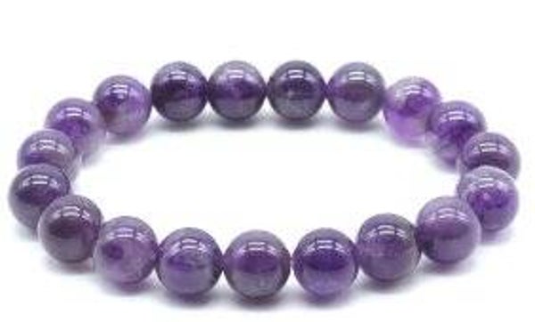 Bracelet 'Dark' Améthyste Perles 10mm