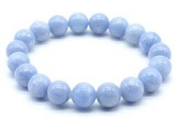 Bracelet Angélite perles 10mm
