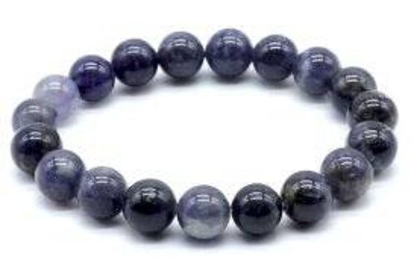 Bracelet Cordierite perles 10mm