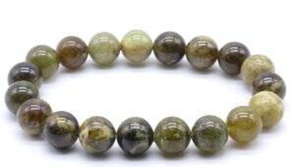 Bracelet Grenat Vert perles 10mm