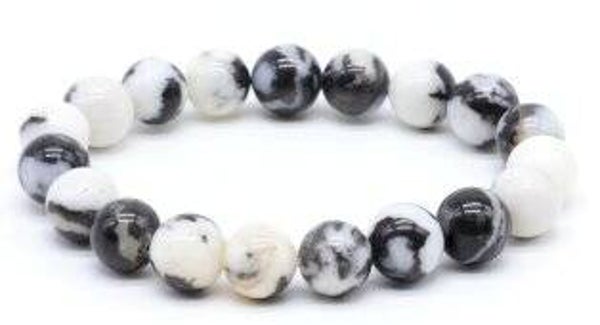 Bracelet Jaspe Zèbre perles 10mm BR-JZEB10