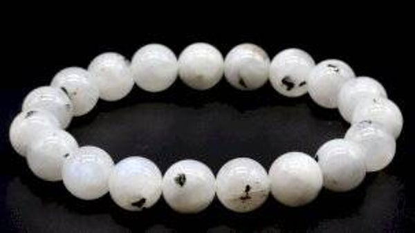 Bracelet Labradorite Blanche perles 10mm