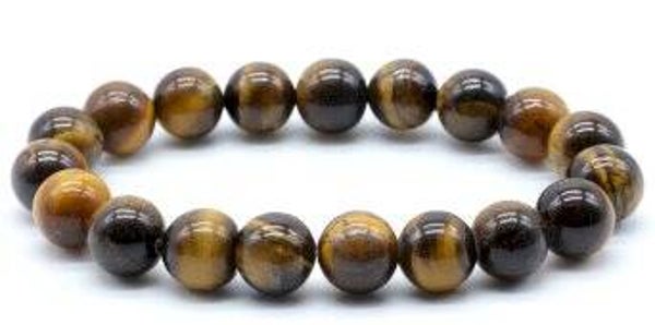 Bracelet Oeil de Tigre perles 10mm