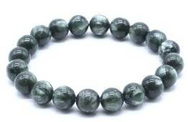 Bracelet Séraphinite perles 10mm