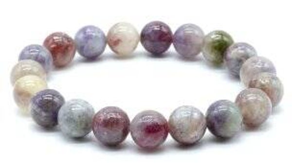 Bracelet Tourmaline Multicolore perles 10mm