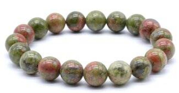 Bracelet Unakite perles 10mm