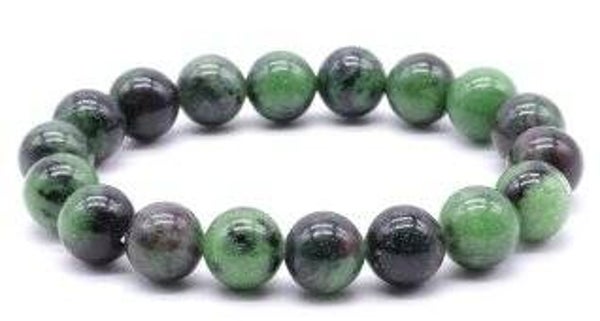 Bracelet Rubis Zoïsite perles 10mm