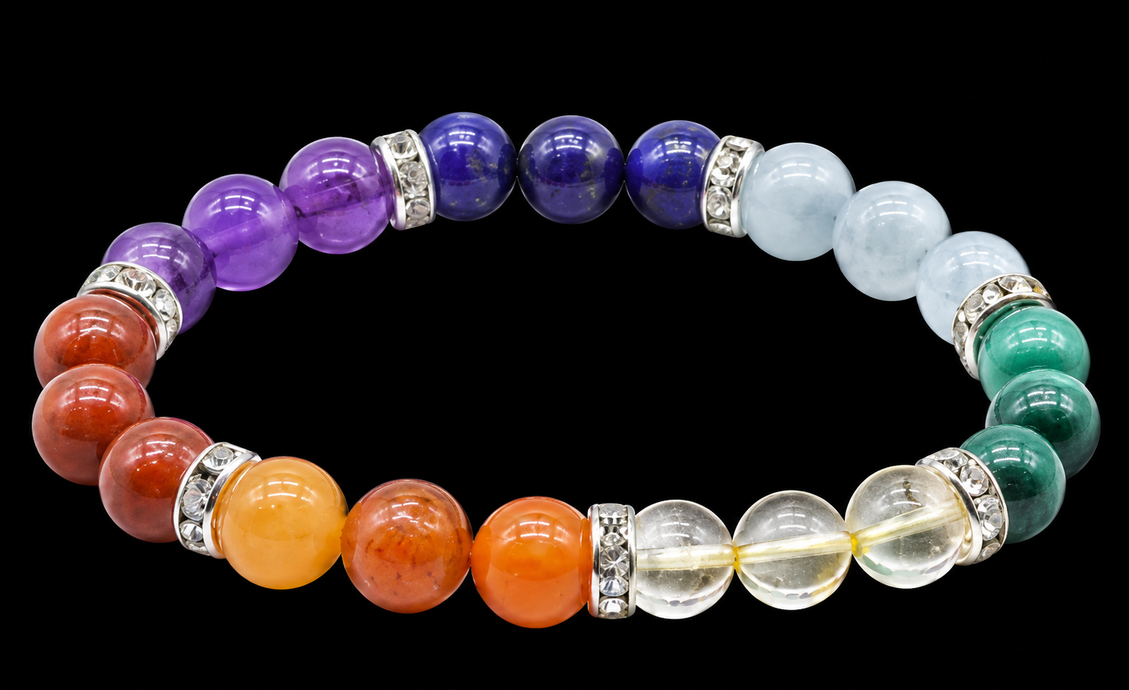 Bracelet 7 Chakras PREMIUM 3-Mix perles 8mm