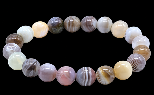 Bracelet Agate Bostwana 'AA' perles 10mm