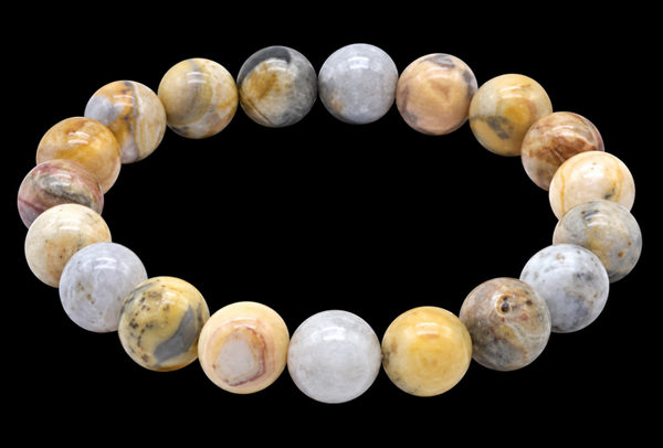 Bracelet Agate Crazy Lace perles 10mm