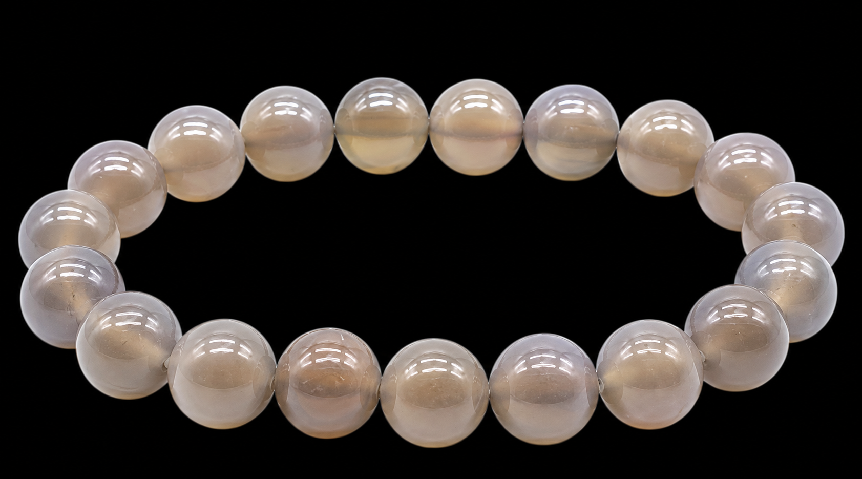 Bracelet Agate Grise perles 10mm