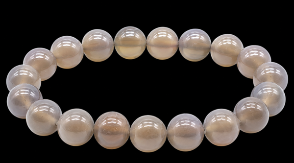 Bracelet Agate Grise perles 10mm