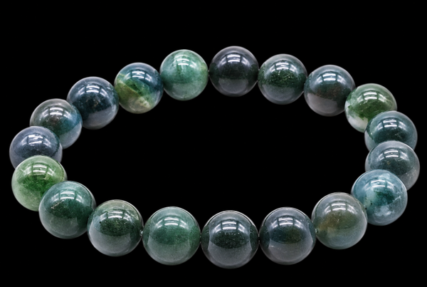 Bracelet Agate Mousse perles 10mm