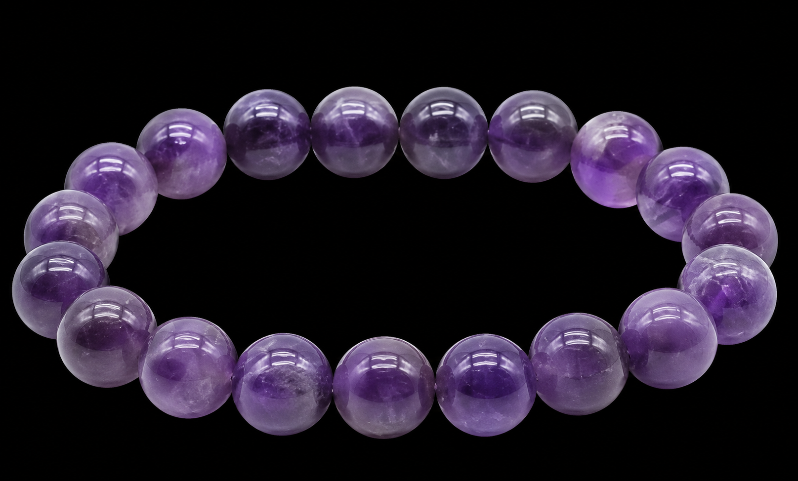 Bracelet 'Dark' Améthyste Perles 10mm