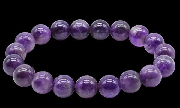 Bracelet 'Dark' Améthyste Perles 10mm