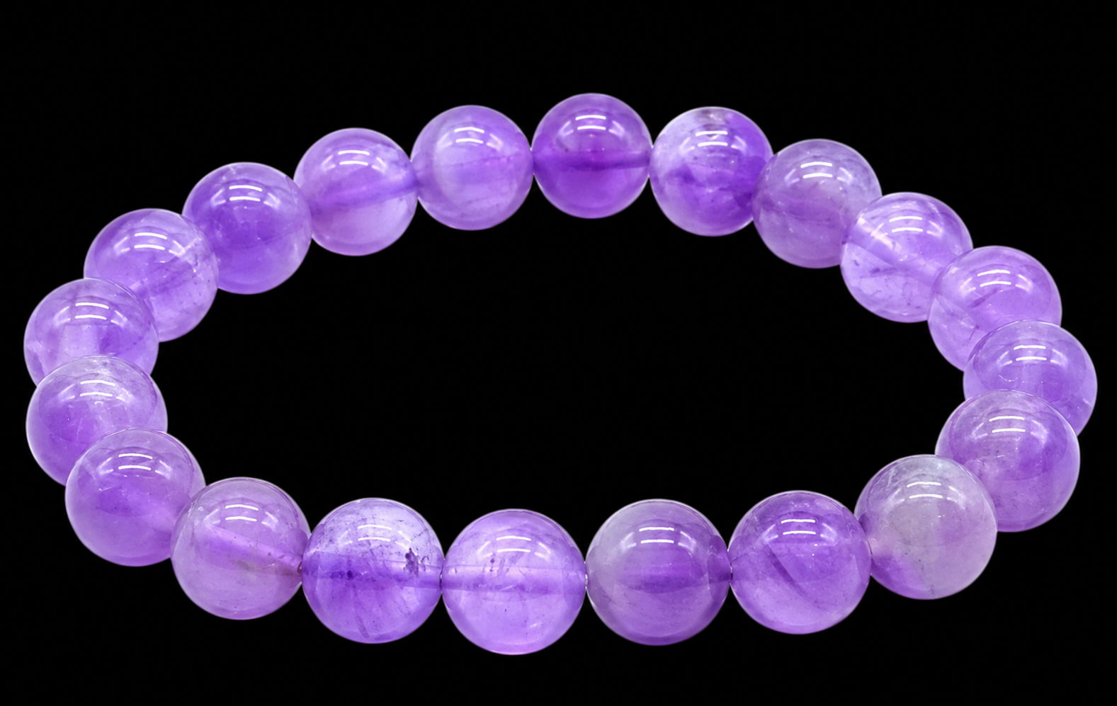 Bracelet 'Light' Améthyste Perles 10mm
